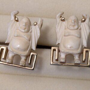 Vintage SWANK Happy Buddha Cufflinks 1960's